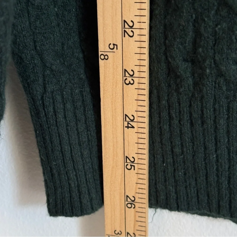 J. CREW Cable Knit Sweater Size Large Forest Green Cotton Men’s Pullover Soft